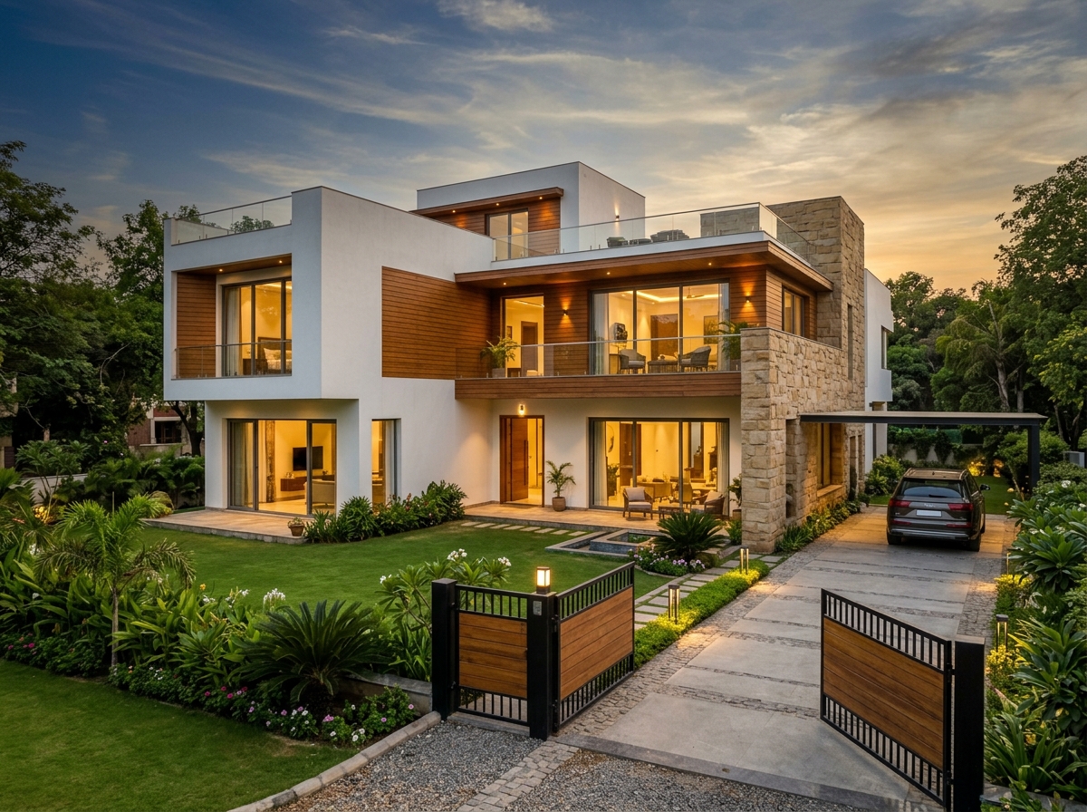 Modern luxury villa built by Prakhar India